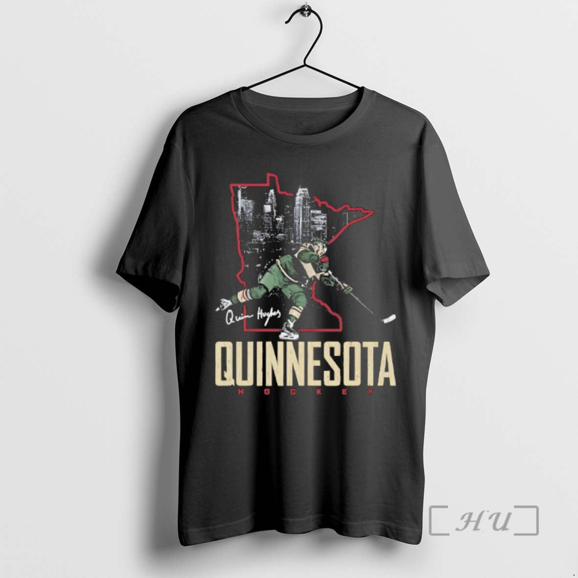 Officials Minnesotas Quinn Hughes Quinnesota State Signature T-Shirts, Hoodie, Sweatshirt | PopFlextees.com