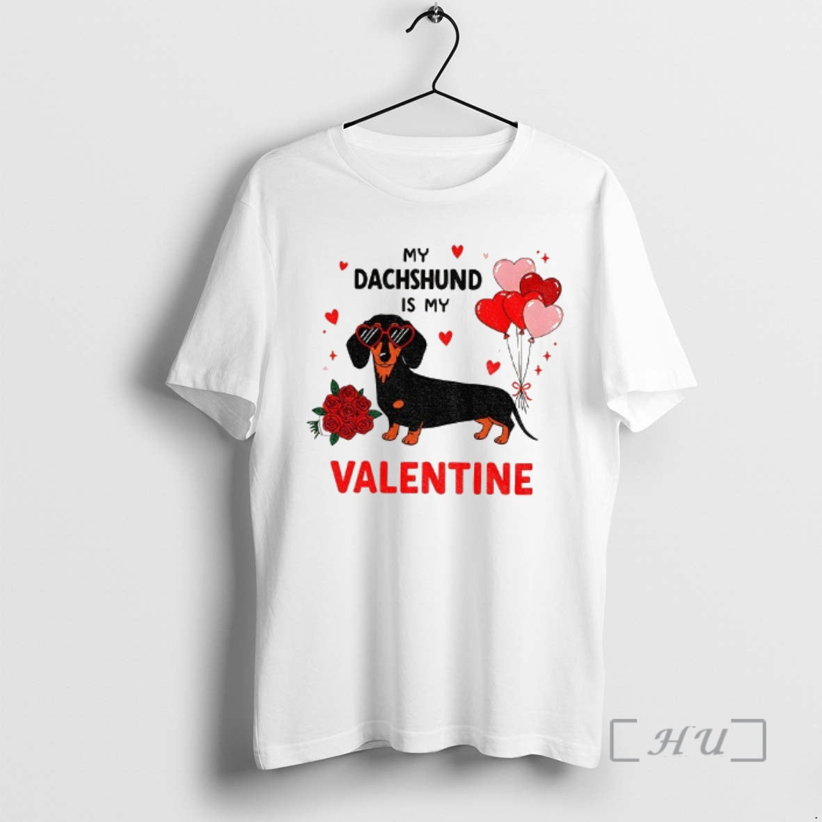 Officials My Dog Is My Valentine Dachshund Dog Valentines Day T-Shirts, Hoodie, Sweatshirt | PopFlextees.com