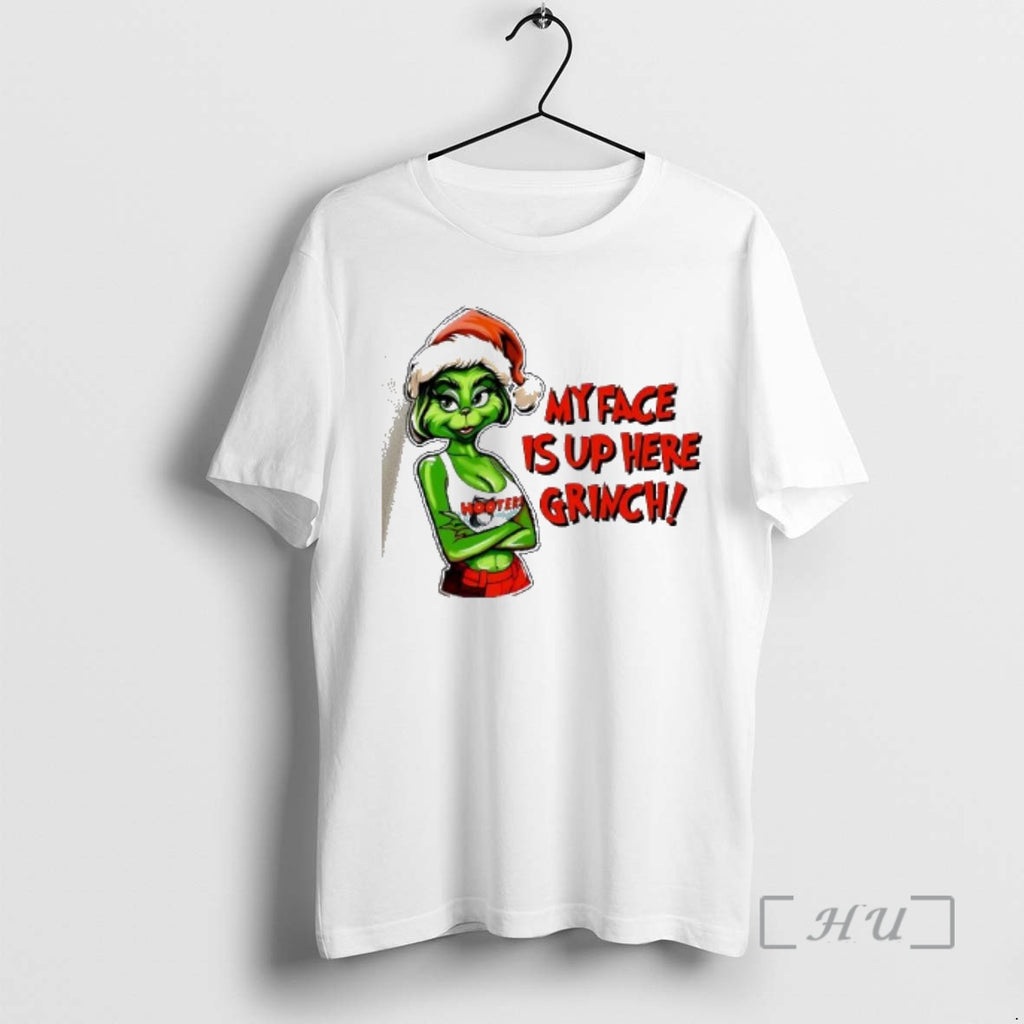 Officials My Face Is Up Here Funny Christmas Grinch T-Shirts, Hoodie, Sweatshirt | PopFlextees.com