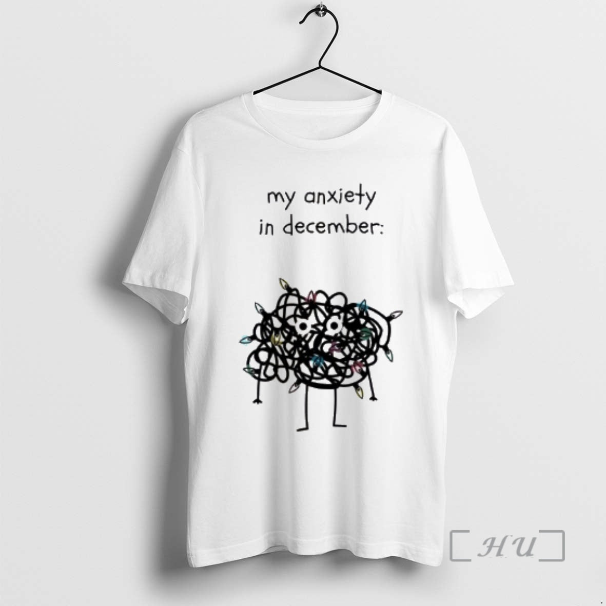 Officials My Anxiety In December Christmas Lights T-Shirts, Hoodie, Sweatshirt | PopFlextees.com