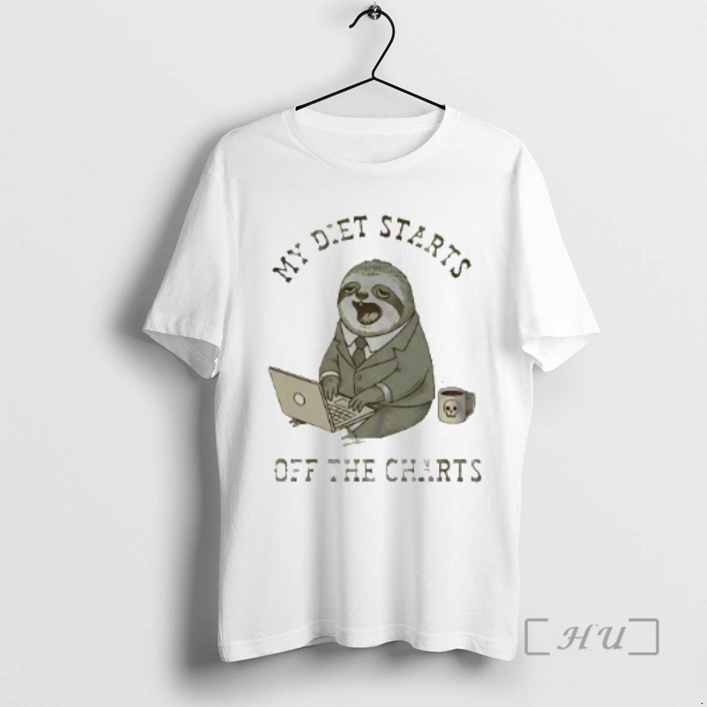 Officials My Diet Starts Off The Charts Sloth T-Shirts, Hoodie, Sweatshirt | PopFlextees.com