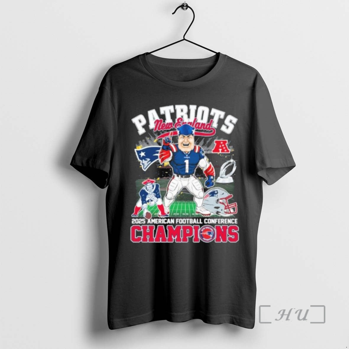Officials Ne Patriots Mascot Afc Conference Champions T-Shirts, Hoodie, Sweatshirt | PopFlextees.com