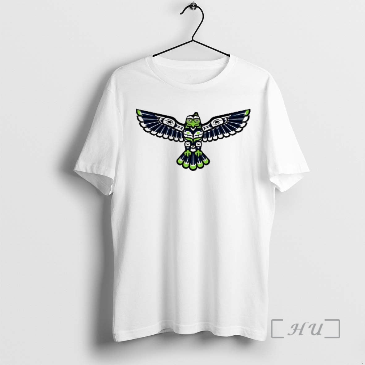 Officials Native American Style Totem Pole Flying Hawk Seattle Colors T-Shirts, Hoodie, Sweatshirt | PopFlextees.com