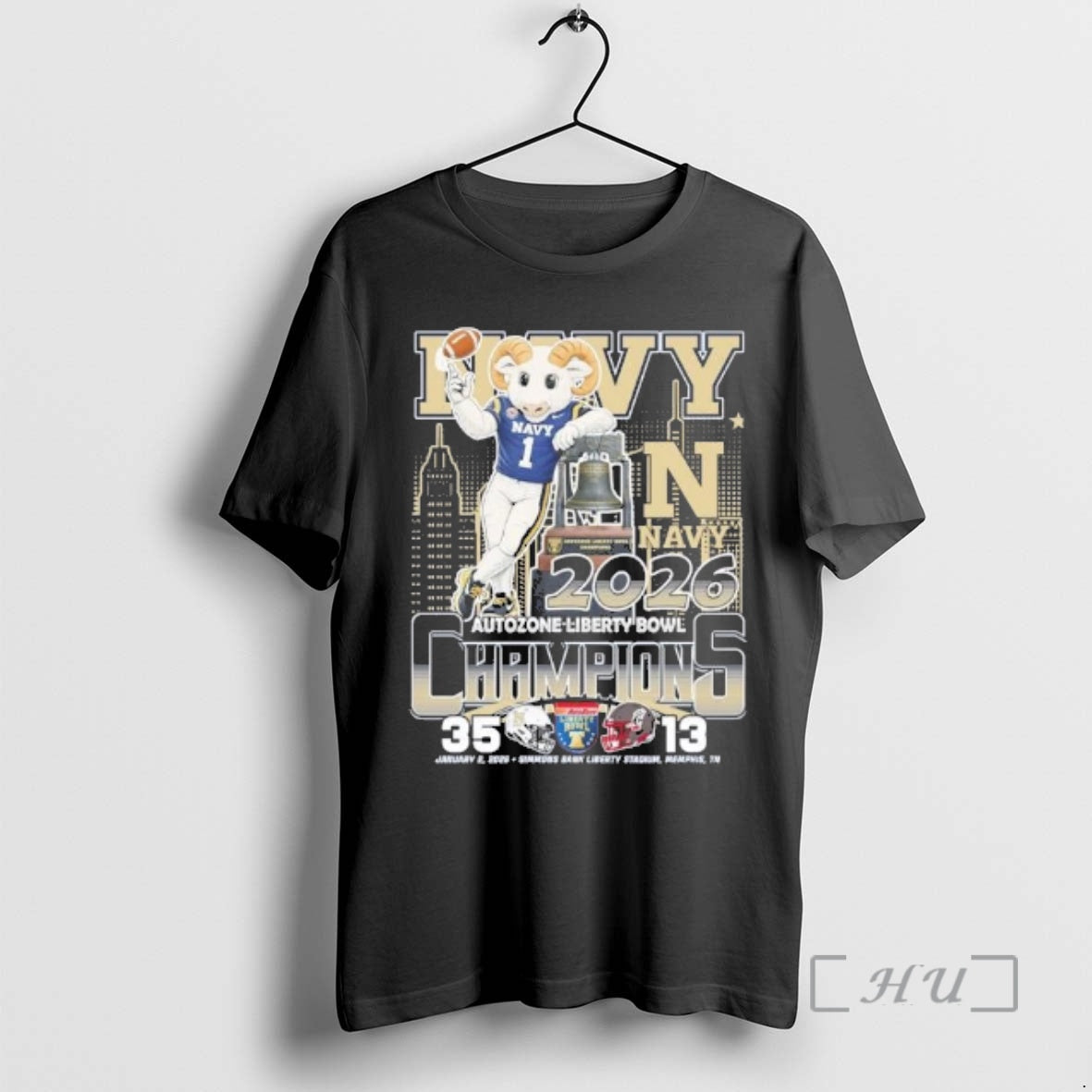 Officials Navy Midshipmen 2026 Autozone Liberty Bowl Champions Mascot Score T-Shirts, Hoodie, Sweatshirt | PopFlextees.com