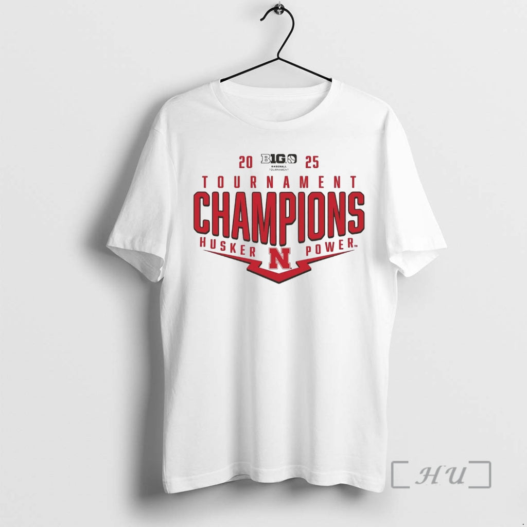 Officials Nebraska Huskers 2025 Big Ten Tournament Champions Husker Power T-Shirts, Hoodie, Sweatshirt | PopFlextees.com