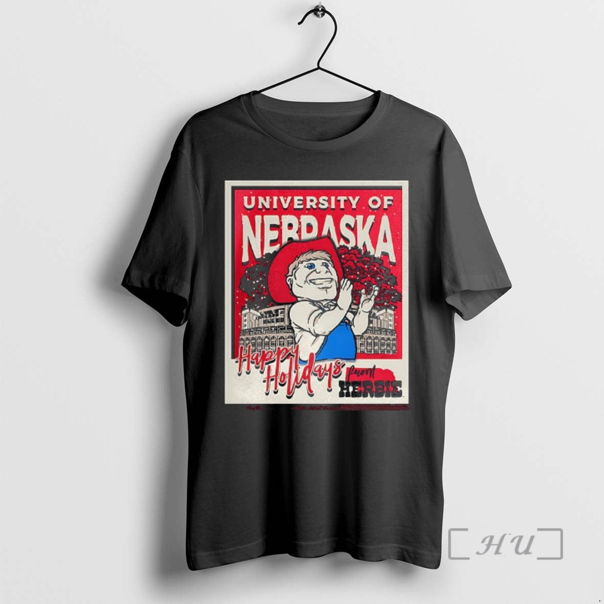 Officials Nebraska Huskers University Happy Holidays T-Shirts, Hoodie, Sweatshirt | PopFlextees.com