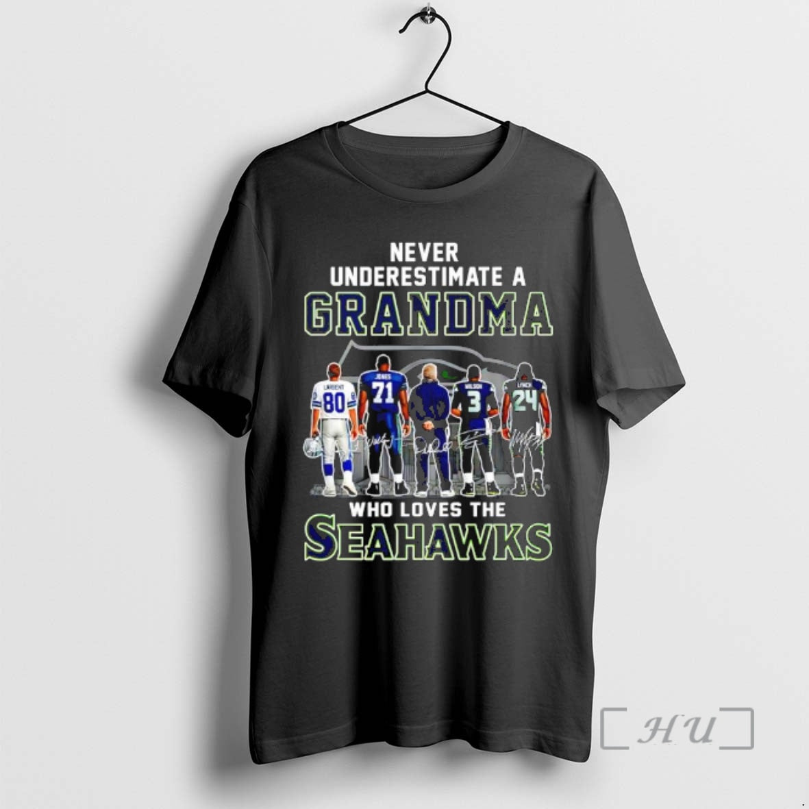 Officials Never Underestimate A Grandma Who Loves The Seahawks Coach And Four Player Signatures Premium T-Shirts, Hoodie,...