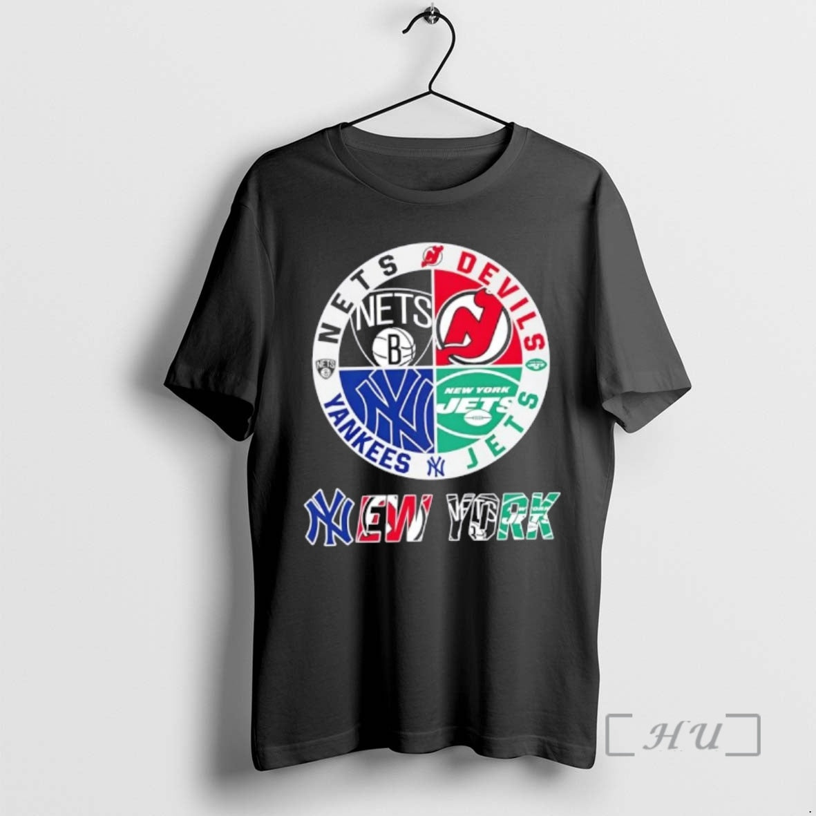 Officials New York City Sports Nets Devils Jets Yankees Logos Combine Premium T Shirts Sweater Hoodie, Sweatshirt