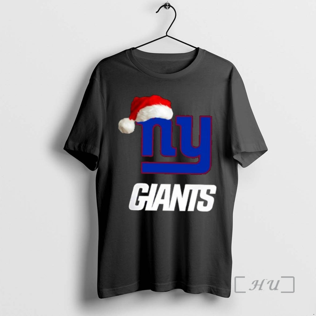 Officials New York Giants 2025 Santa Hat Logo Football Christmas T-Shirts, Hoodie, Sweatshirt | PopFlextees.com