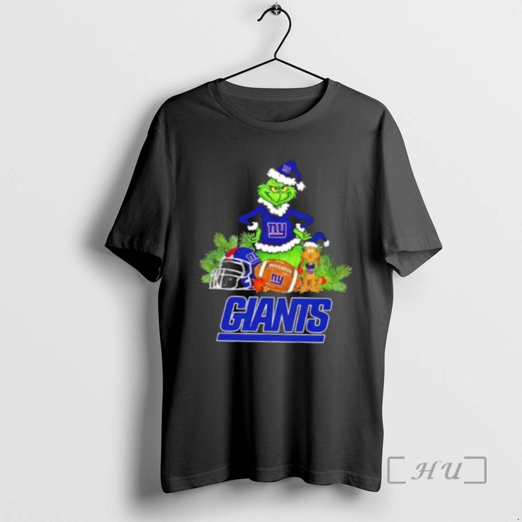 Officials New York Giants Football X Grinch And Max Dog Merry Christmas Premium T Shirts Hoodie, Sweatshirt | PopFlextees.com