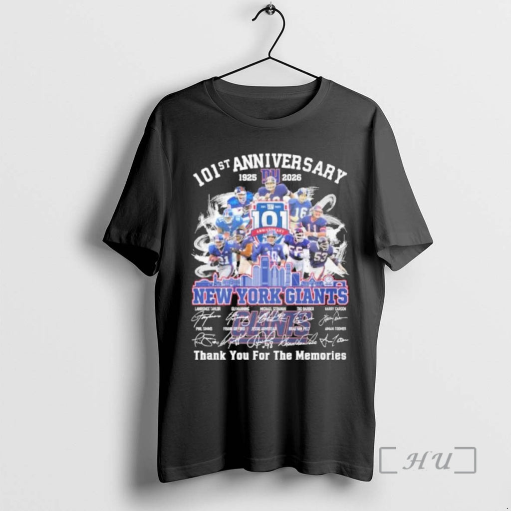 Officials New York Giants Team 101st Anniversary 1925 2026 Thank You For The Memories Premium T-Shirts, Hoodie, Sweatshirt