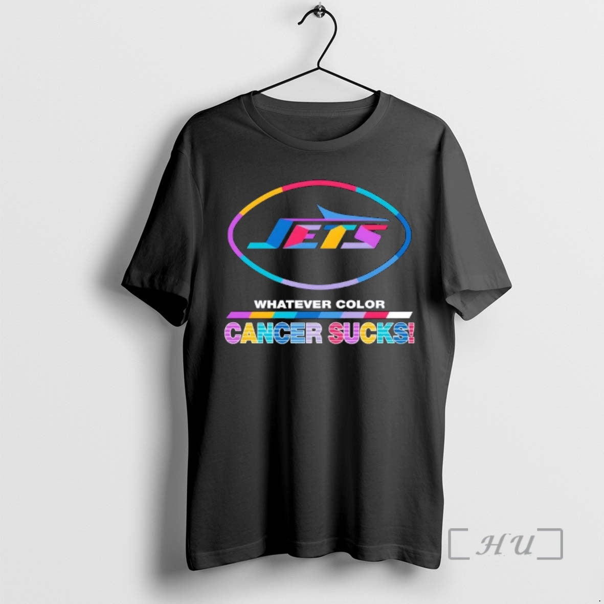 Officials New York Jets Football Whatever Color Cancer Sucks Logo Colors Premium T Shirts Sweater Hoodie, Sweatshirt