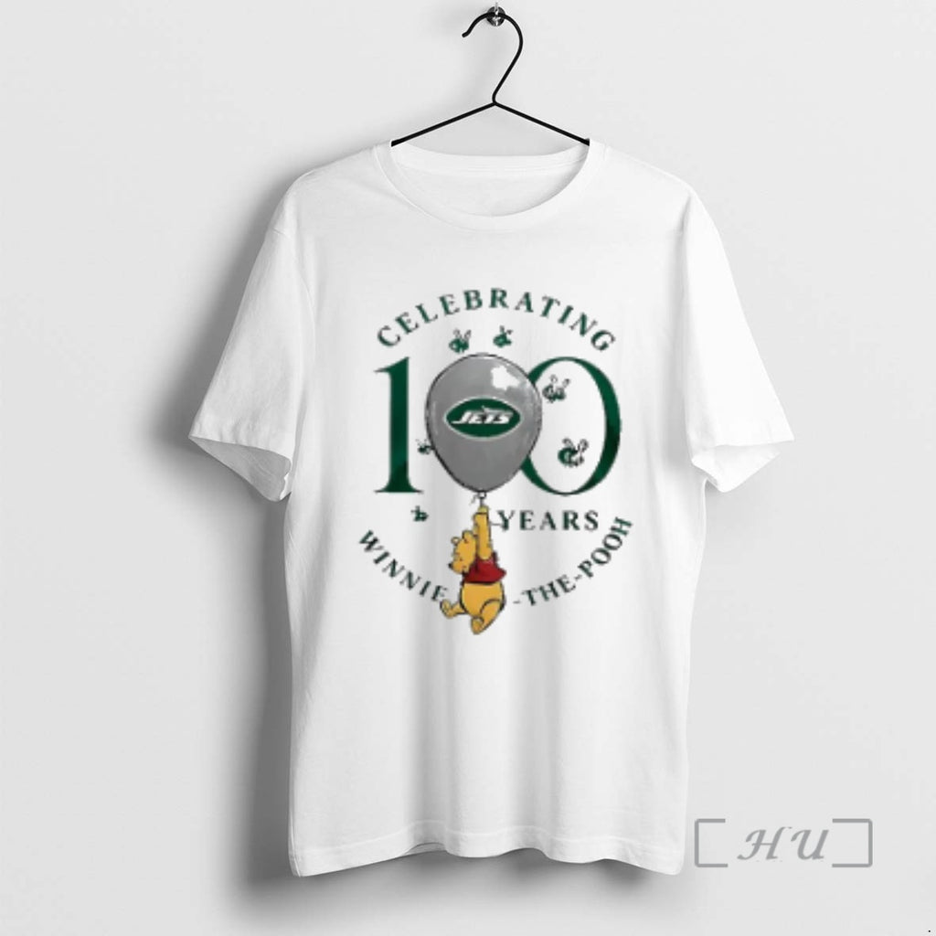 Officials New York Jets X Winnie The Pooh 100th Anniversary T-Shirts, Hoodie, Sweatshirt | PopFlextees.com