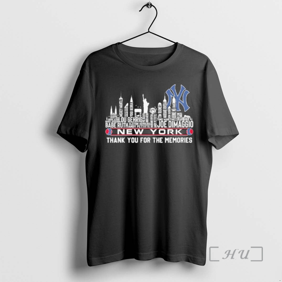 Officials New York Yankees Name Players City Skyline Shape Thank You For The Memories Premium T-Shirts, Hoodie, Sweatshirt