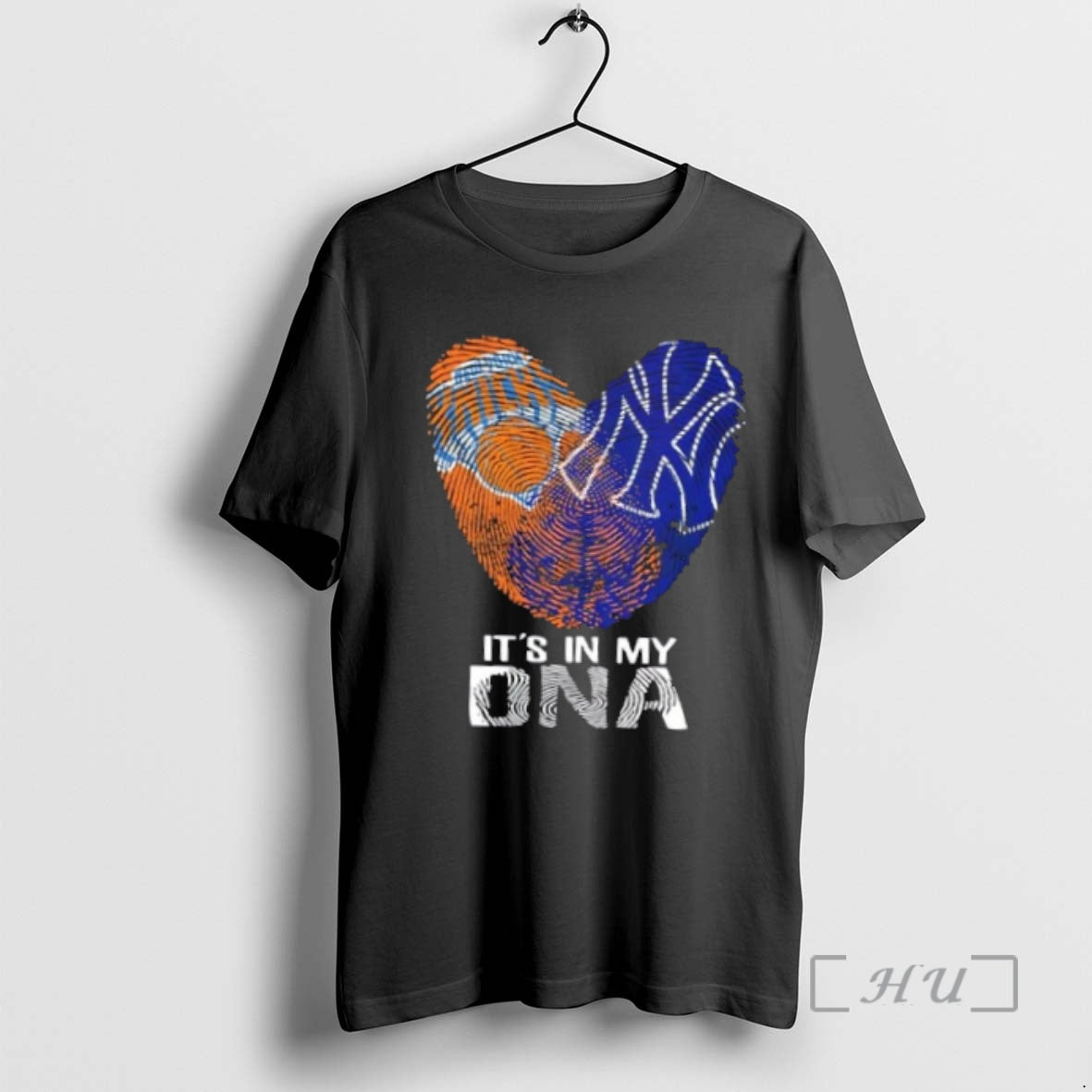 Officials New York City Sports Knicks X Yankees Its In My Dna Fingerprint Heart Premium T-Shirts, Hoodie, Sweatshirt