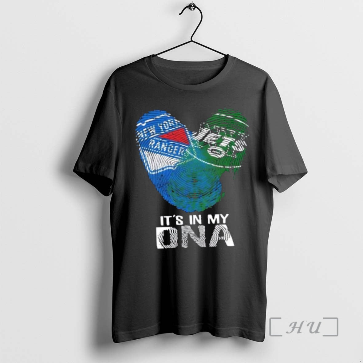 Officials New York City Sports Rangers X Jets Its In My Dna Fingerprint Heart Premium T-Shirts, Hoodie, Sweatshirt