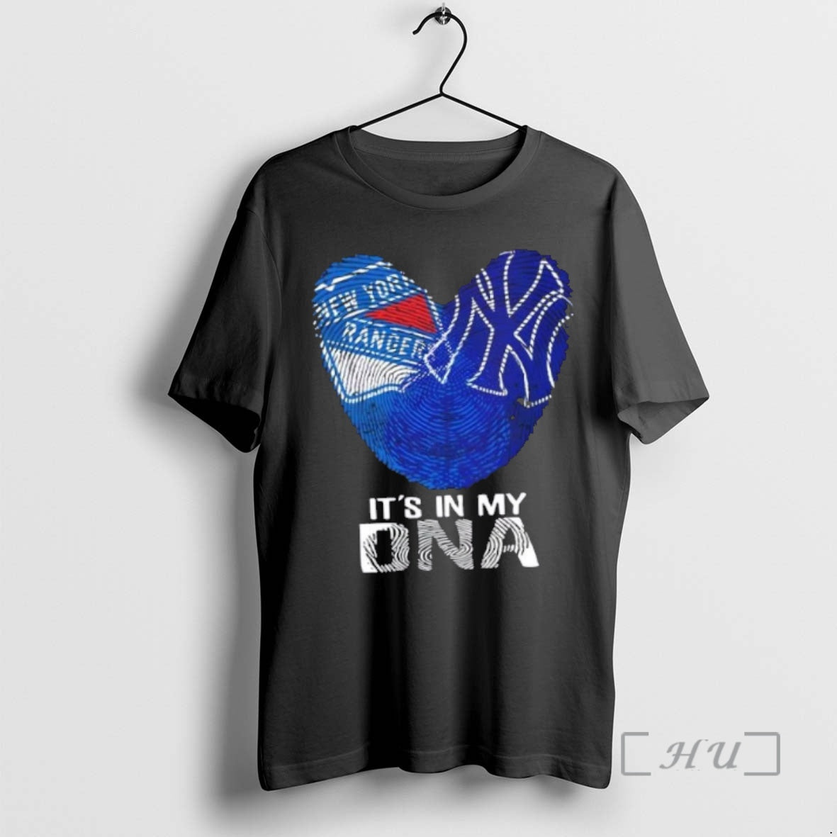 Officials New York City Sports Rangers X Yankees Its In My Dna Fingerprint Heart Premium T-Shirts, Hoodie, Sweatshirt