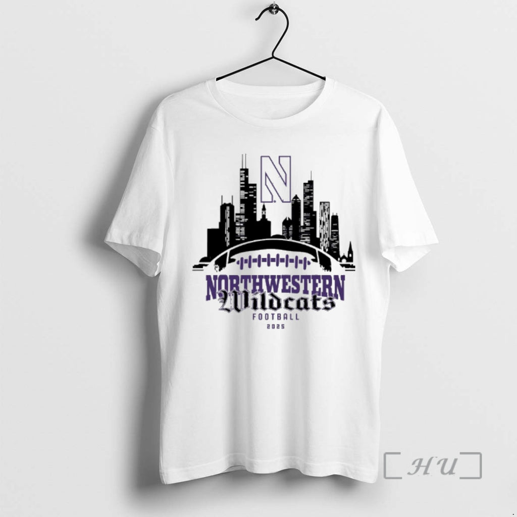 Officials Northwestern Football 2025 Season City Skyline T-Shirts, Hoodie, Sweatshirt | PopFlextees.com