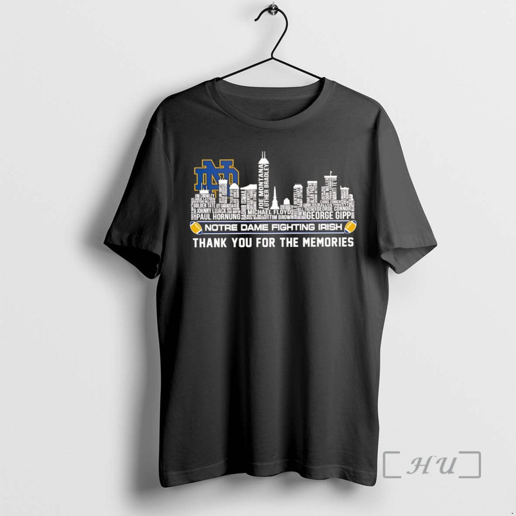 Officials Notre Dame Fighting Irish City Players Names Thank You For The Memories Chriast Premium T-Shirts, Hoodie,...