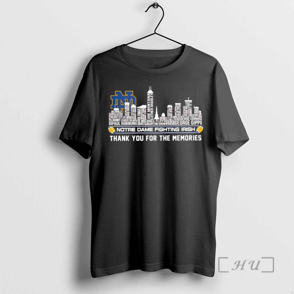 Officials Notre Dame Fighting Irish City Players Names Thank You For The Memories Chriast Premium T-Shirts, Hoodie,...