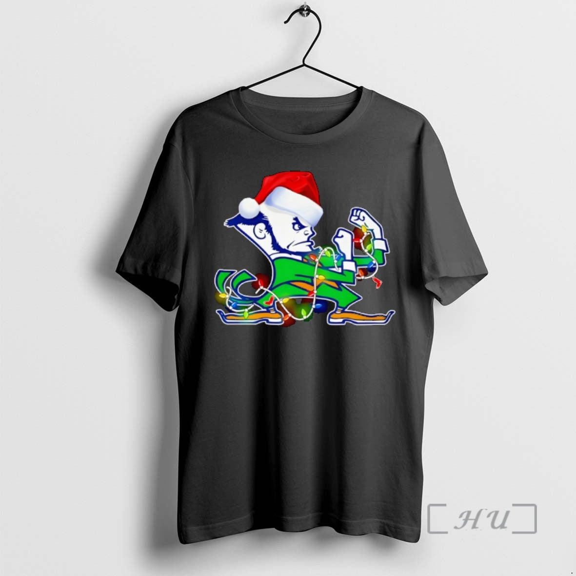 Officials Notre Dames Fighting Irish Lights Santa Hat Christmas T-Shirts, Hoodie, Sweatshirt | PopFlextees.com