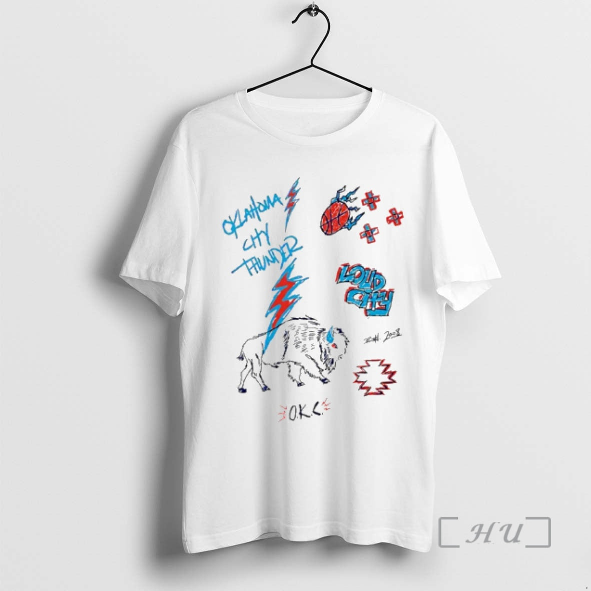 Officials Okc Thunder Loud City Icon Paint T-Shirts, Hoodie, Sweatshirt | PopFlextees.com