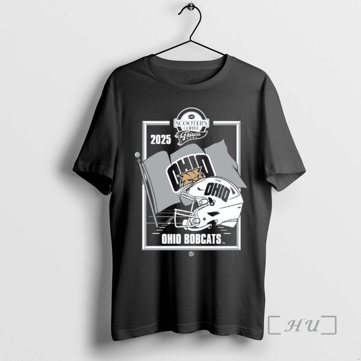 Officials Ohio Bobcats 2025 Scooters Coffee Frisco Bowl Helmet Logo T-Shirts, Hoodie, Sweatshirt | PopFlextees.com