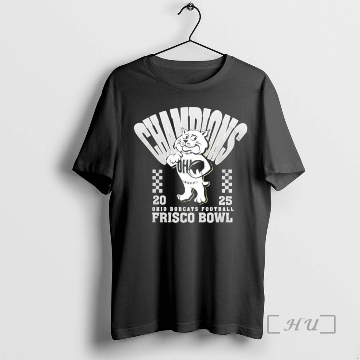 Officials Ohio Bobcats Frisco Bowl Champions 2025 Mascot T-Shirts, Hoodie, Sweatshirt | PopFlextees.com