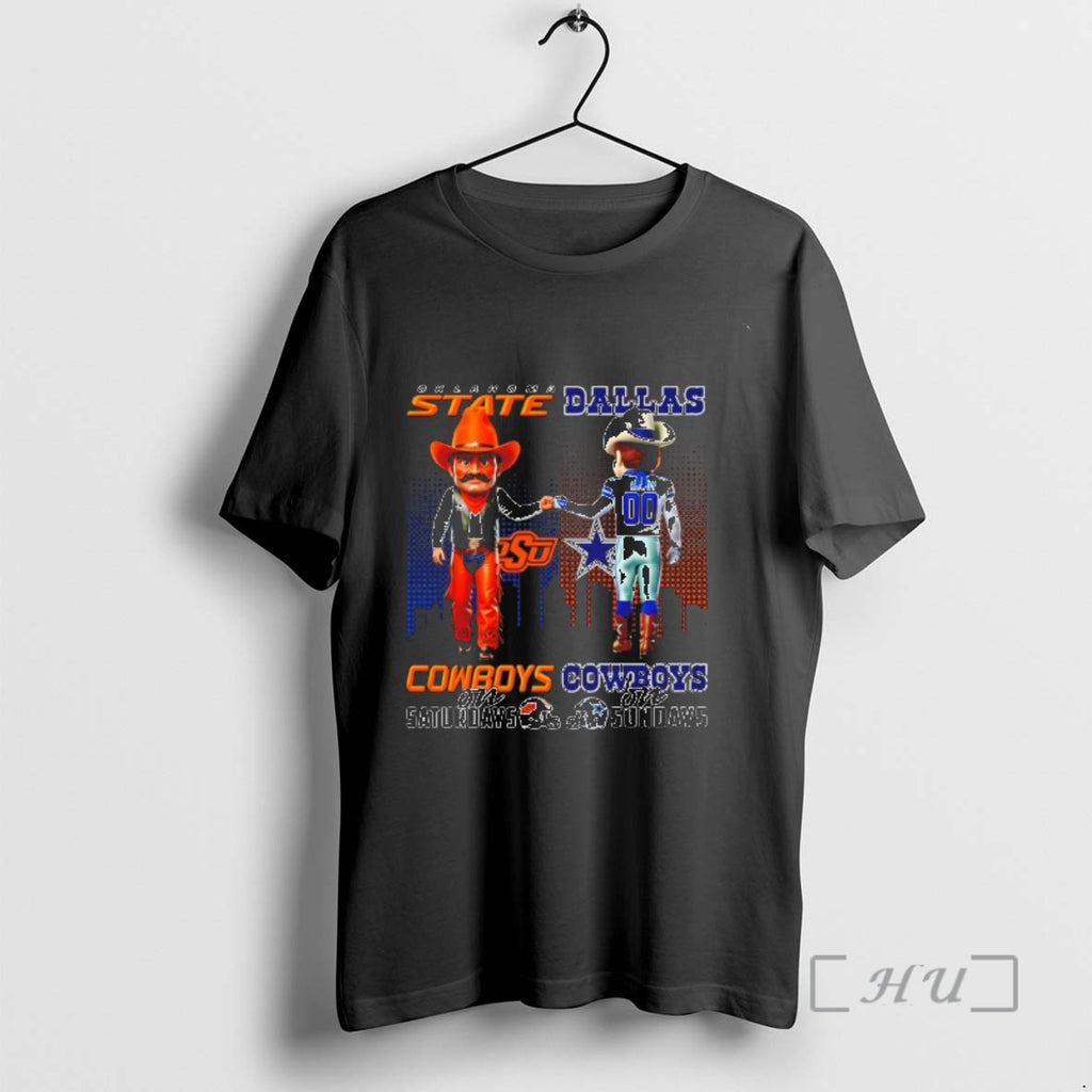 Officials Oklahoma State Cowboys On Saturdays Vs Dallas Cowboys On Sundays Mascot Skyline Premium T-Shirts, Hoodie,...