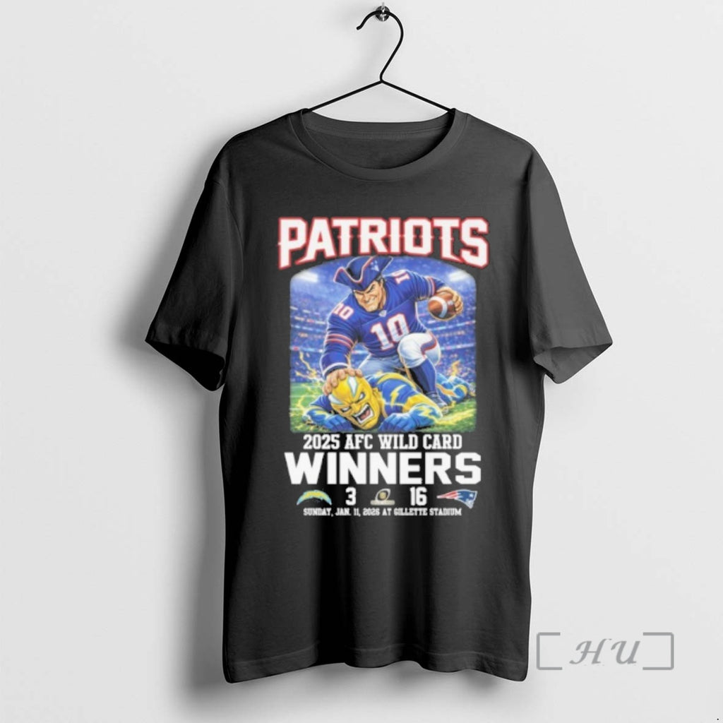Officials Patriots Mascot 2025 Afc Wild Card Winners T-Shirts, Hoodie, Sweatshirt | PopFlextees.com
