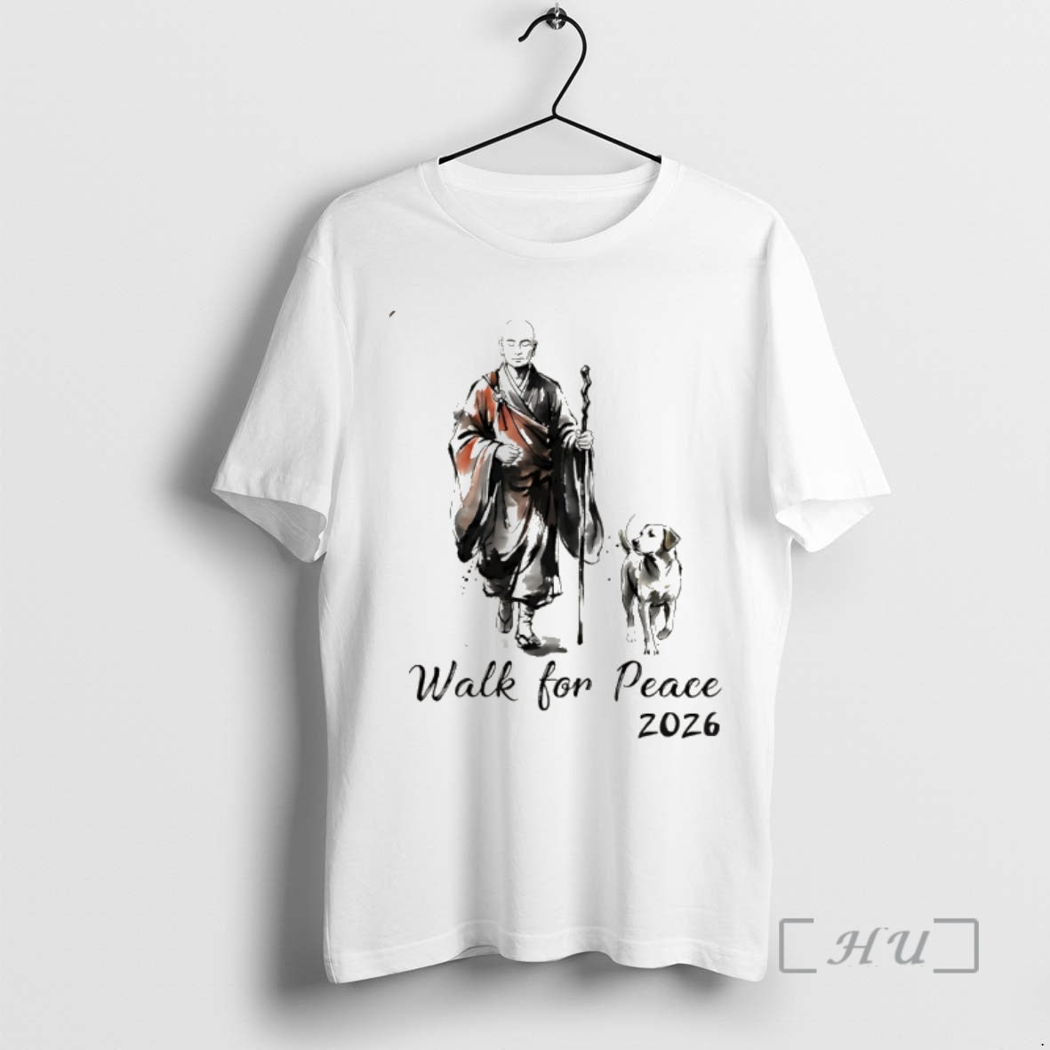 Officials Peace Walking Monk And Aloka Dog Walk For Peace 2026 2026 Premium T Shirts Hoodie, Sweatshirt | PopFlextees.com