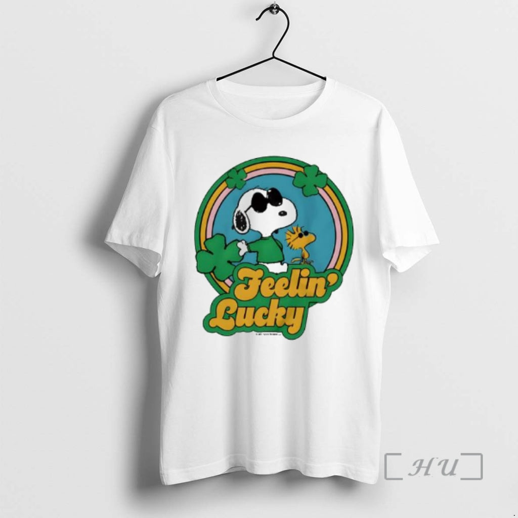 Officials Peanuts Shamrock Feeling Lucky T-Shirts, Hoodie, Sweatshirt | PopFlextees.com
