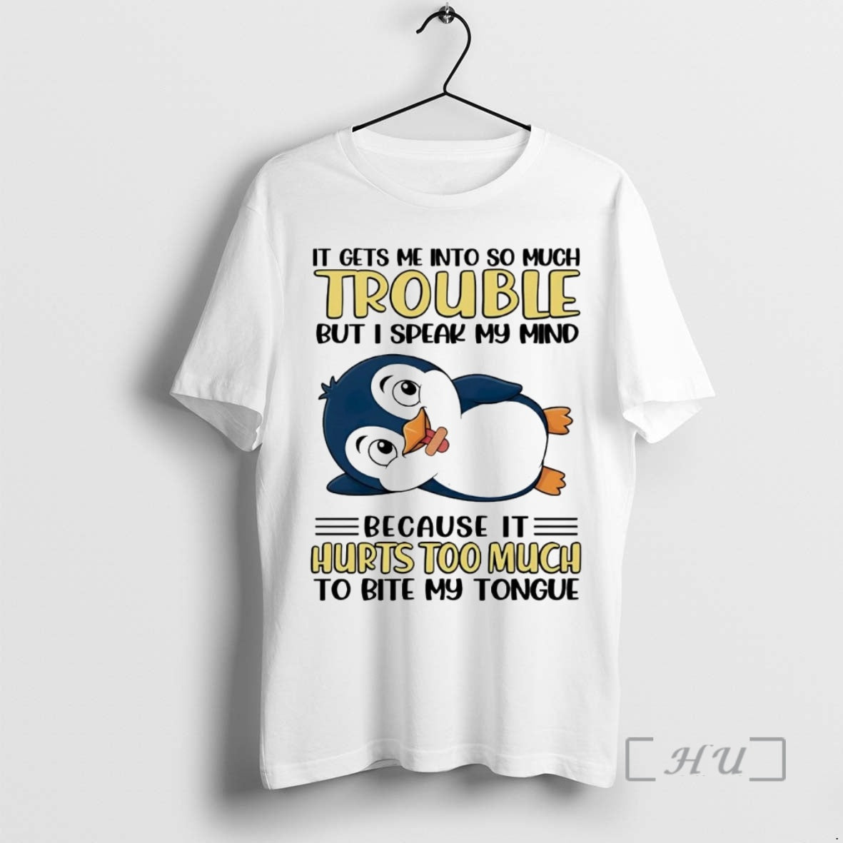Officials Penguin It Gets Me Into So Much Trouble T-Shirts, Hoodie, Sweatshirt | PopFlextees.com