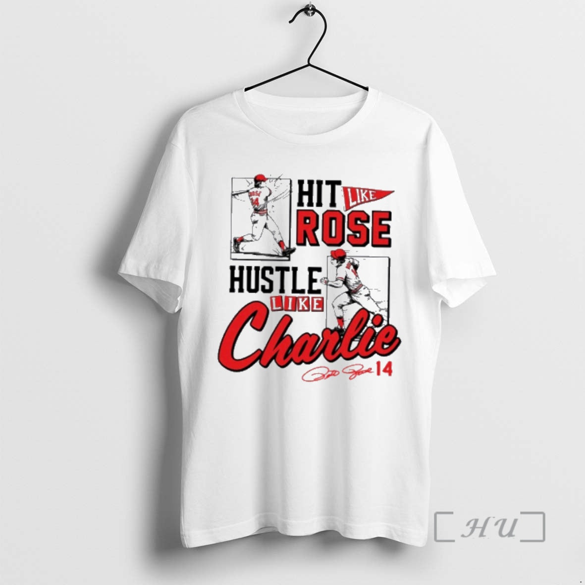 Officials Pete Rose Hit Like Pete Hustle Like Charlie T-Shirts, Hoodie, Sweatshirt | PopFlextees.com
