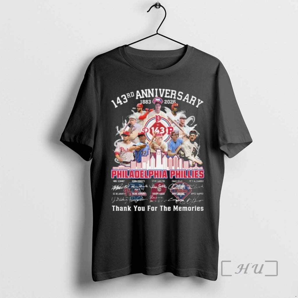 Officials Philadelphia Phillies 143rd Anniversary 1883 2026 Players Signatures Thank You For The Memories Premium...