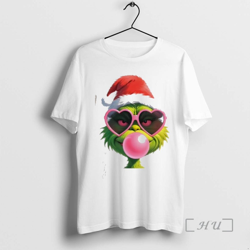 Officials Pink Christmas Grinch Blowing Bubble Heart Cute T-Shirts, Hoodie, Sweatshirt | PopFlextees.com