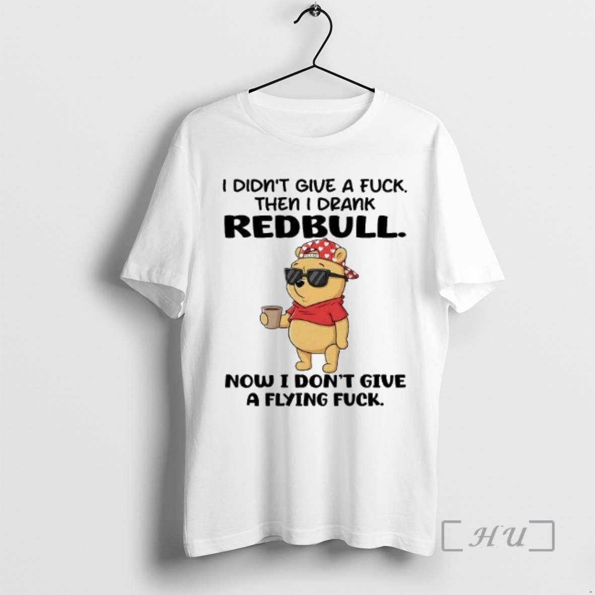 Officials Pooh I Didnt Give A Fuck Then I Drank Redbull Now I Dont Give T-Shirts, Hoodie, Sweatshirt | PopFlextees.com