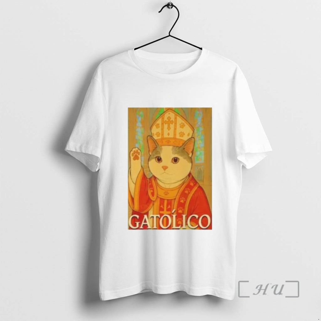 Officials Pope Cat Gatolico Circle White T-Shirts, Hoodie, Sweatshirt | PopFlextees.com