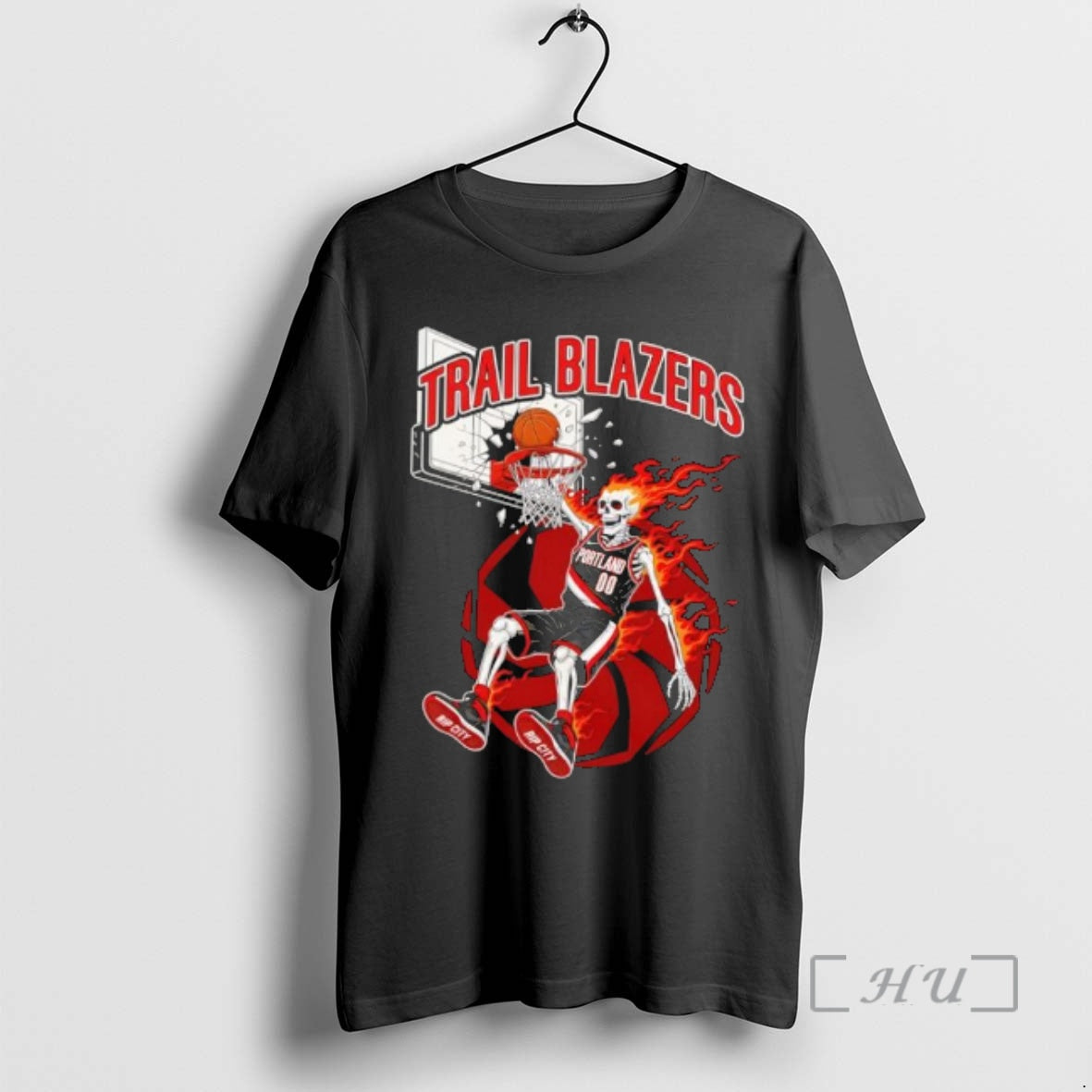Officials Portland Trail Blazers Basketball Skeleton Player Fire T-Shirts, Hoodie, Sweatshirt