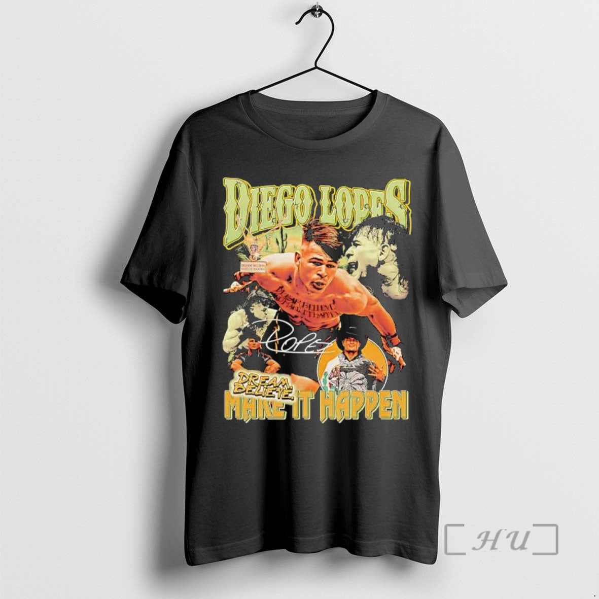 Officials Premium Diego Lopes Dream Believe Make It Happen Mma Fighter Collage Premium T Shirts Hoodie, Sweatshirt
