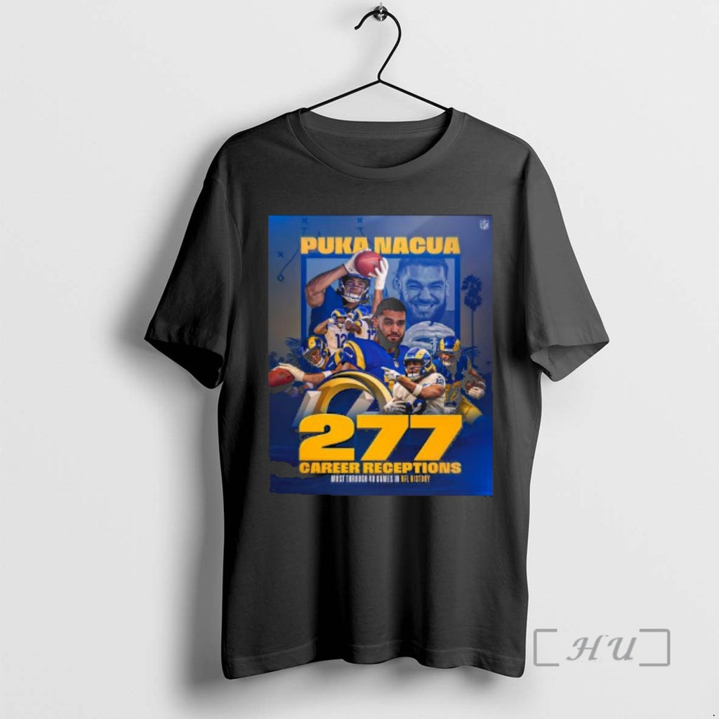 Officials Puka Nacua Rams 277 Career Receptions T-Shirts, Hoodie, Sweatshirt | PopFlextees.com