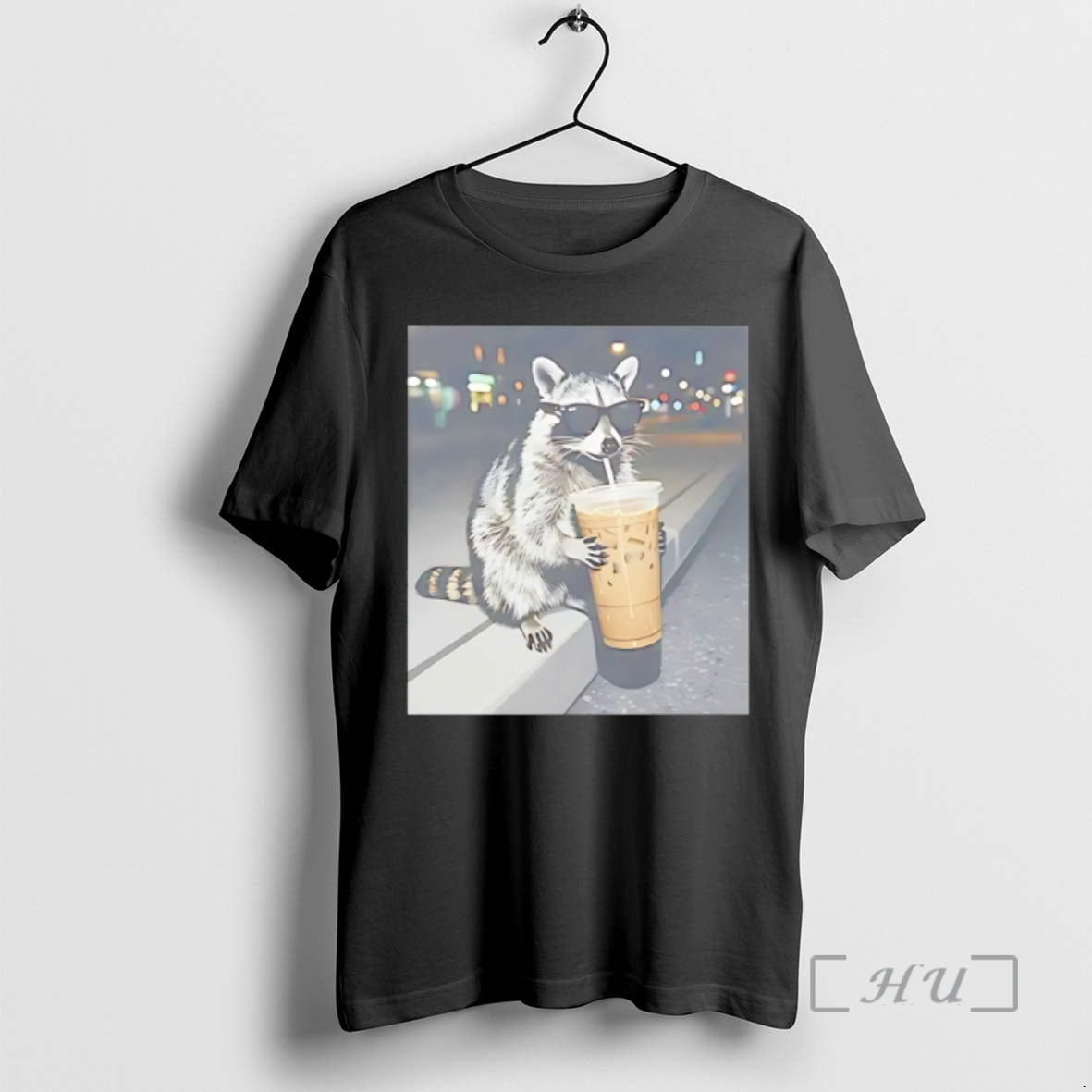 Officials Raccoon Drinking Iced Coffee Photo T-Shirts, Hoodie, Sweatshirt | PopFlextees.com