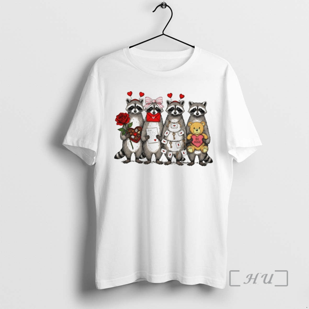 Officials Raccoon Funny Coquette Love Valentines Day T-Shirts, Hoodie, Sweatshirt | PopFlextees.com