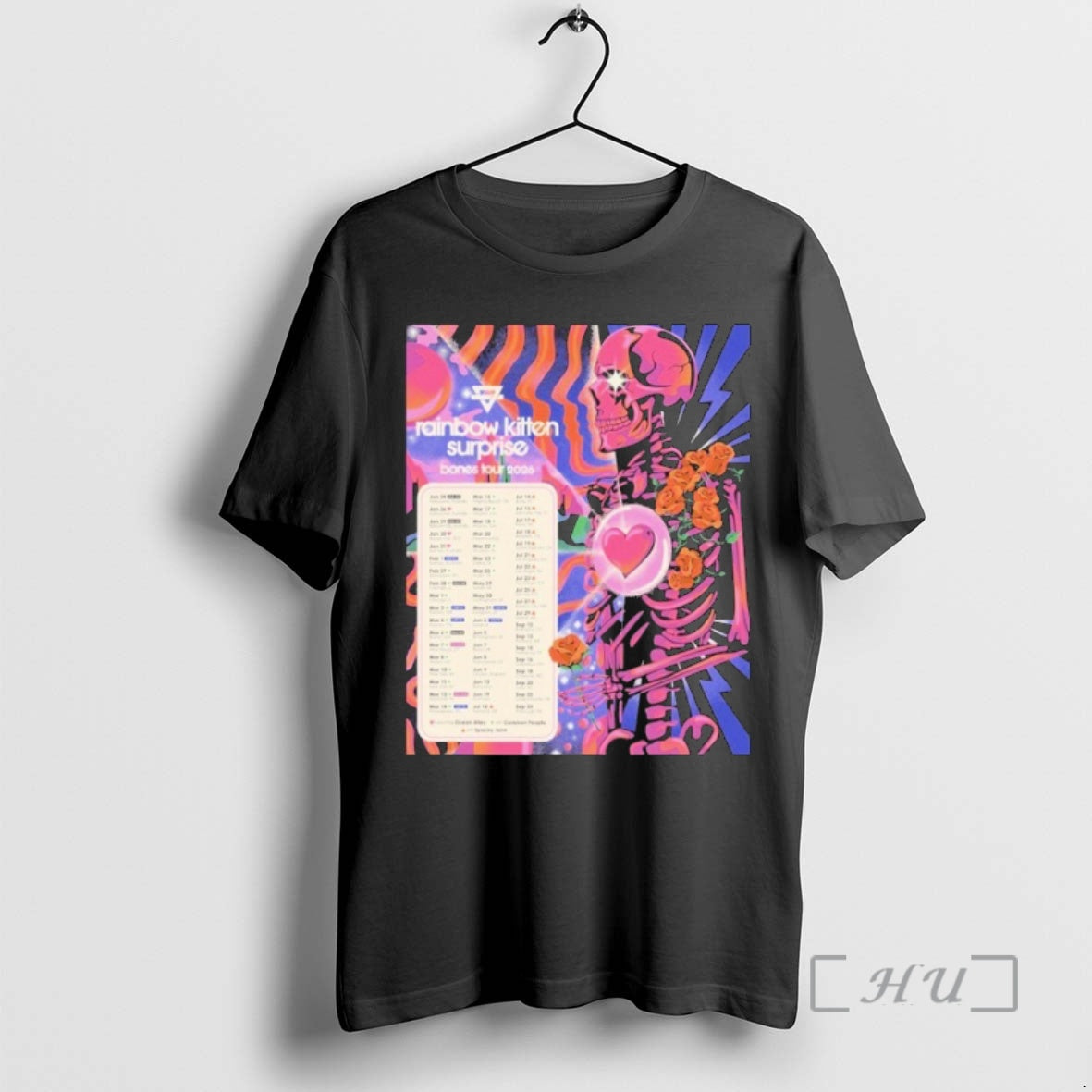 Officials Rainbow Kitten Surprise Bones Tour 2026 Skeleton Heart T-Shirts, Hoodie, Sweatshirt | PopFlextees.com