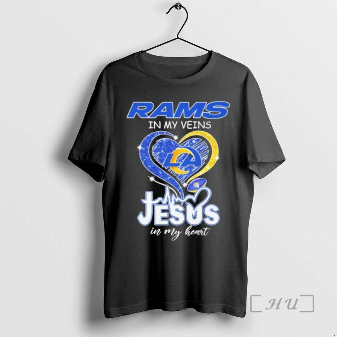Officials Rams In My Veins Heart Jesus In My Heart T-Shirts, Hoodie, Sweatshirt | PopFlextees.com