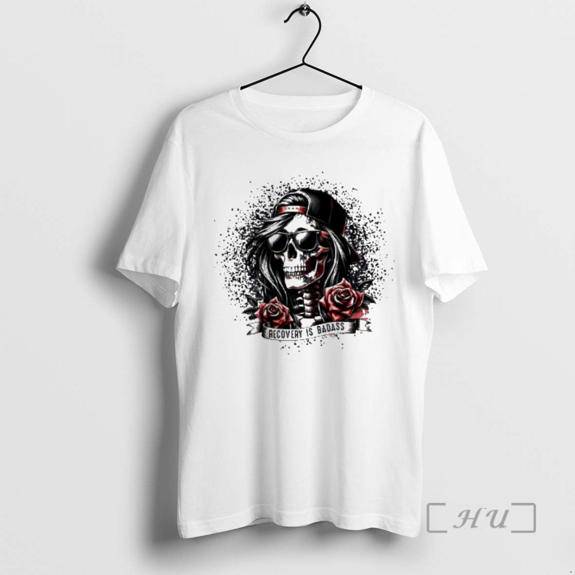 Officials Recovery Is Badass Skeleton Girl Roses T-Shirts, Hoodie, Sweatshirt | PopFlextees.com