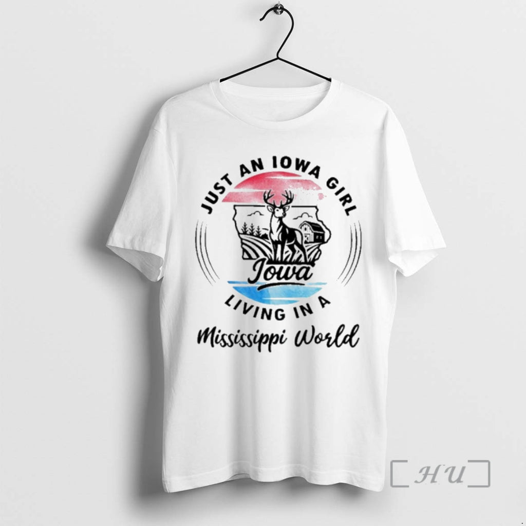 Officials Reindeer Just An Iowa Girl Living In A Mississippi World Premium T Shirts Sweater Hoodie, Sweatshirt