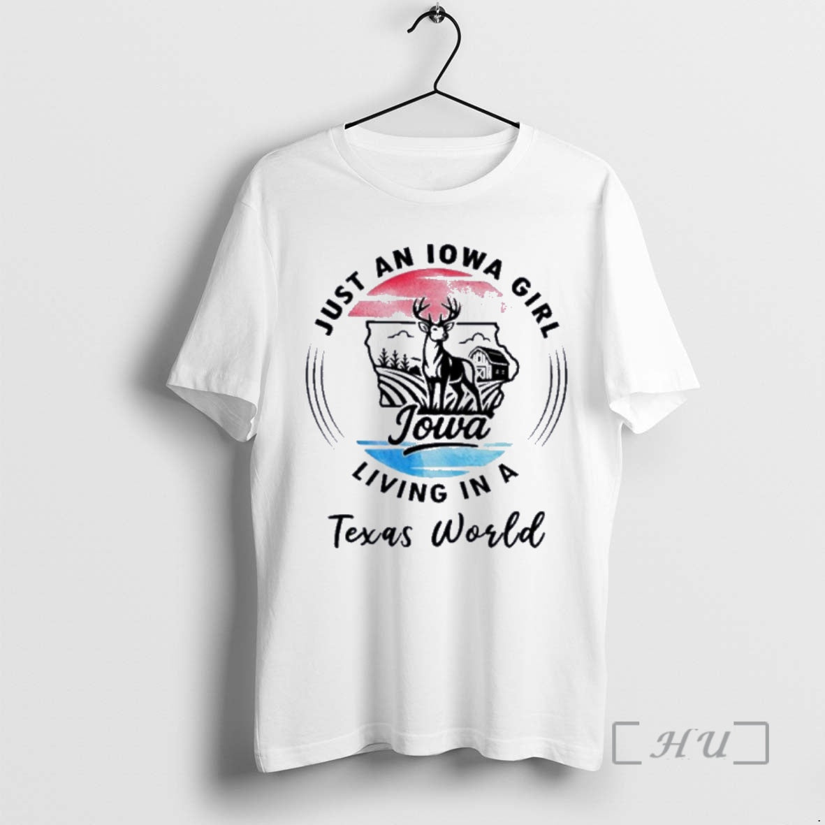 Officials Reindeer Just An Iowa Girl Living In A Texas World Premium T Shirts Sweater Hoodie, Sweatshirt | PopFlextees.com