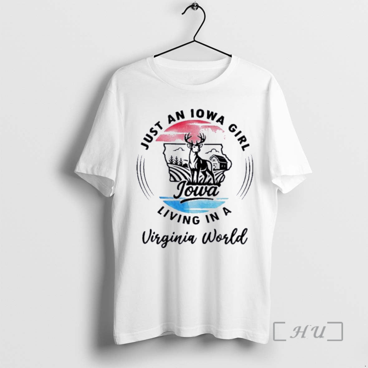Officials Reindeer Just An Iowa Girl Living In A Virginia World Premium T Shirts Sweater Hoodie, Sweatshirt | PopFlextees.com