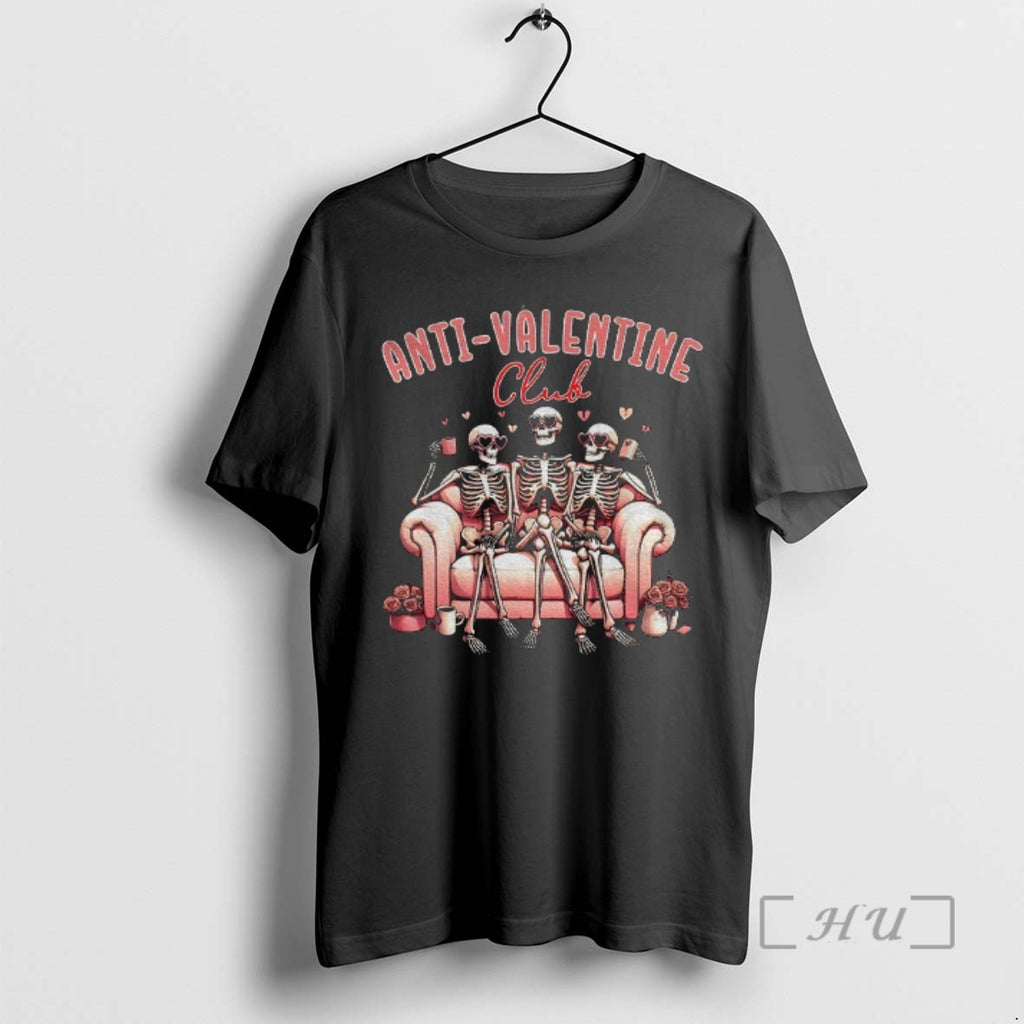 Officials Retro Skeleton Anti Valentine Club T-Shirts, Hoodie, Sweatshirt | PopFlextees.com